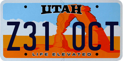 UT license plate Z310CT
