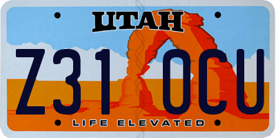 UT license plate Z310CU