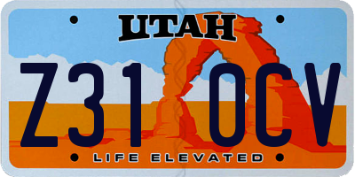 UT license plate Z310CV