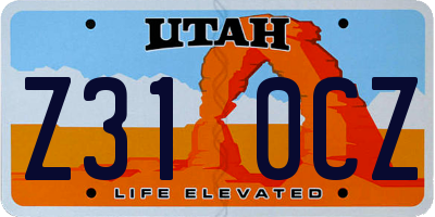 UT license plate Z310CZ