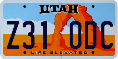 UT license plate Z310DC