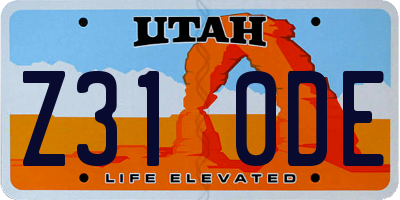 UT license plate Z310DE