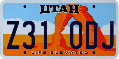 UT license plate Z310DJ