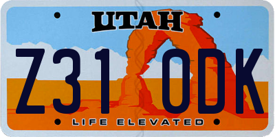 UT license plate Z310DK