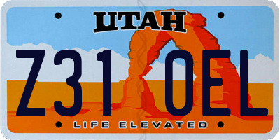 UT license plate Z310EL