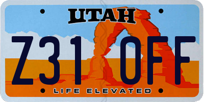 UT license plate Z310FF