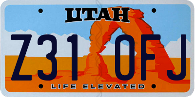 UT license plate Z310FJ