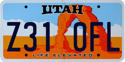 UT license plate Z310FL