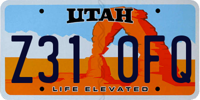 UT license plate Z310FQ