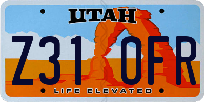 UT license plate Z310FR