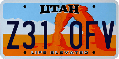 UT license plate Z310FV