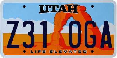 UT license plate Z310GA