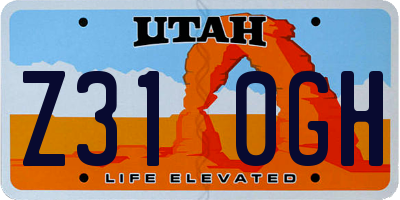 UT license plate Z310GH