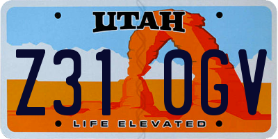 UT license plate Z310GV