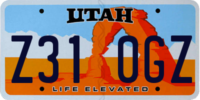 UT license plate Z310GZ