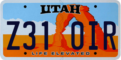 UT license plate Z310IR