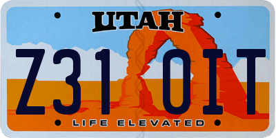 UT license plate Z310IT