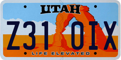 UT license plate Z310IX