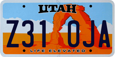 UT license plate Z310JA