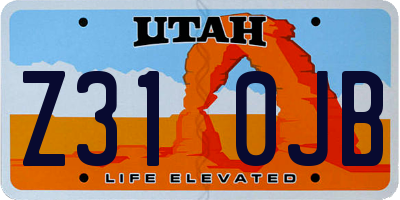 UT license plate Z310JB