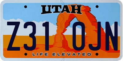 UT license plate Z310JN