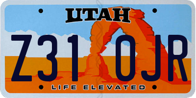 UT license plate Z310JR