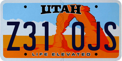 UT license plate Z310JS