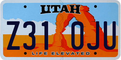 UT license plate Z310JU