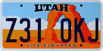 UT license plate Z310KJ