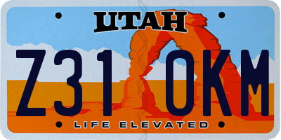 UT license plate Z310KM