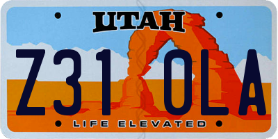 UT license plate Z310LA