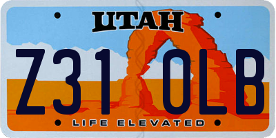 UT license plate Z310LB