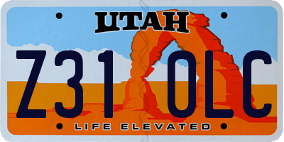 UT license plate Z310LC