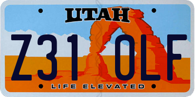 UT license plate Z310LF