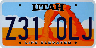 UT license plate Z310LJ