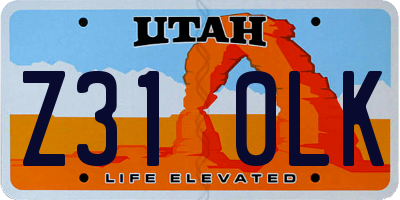 UT license plate Z310LK