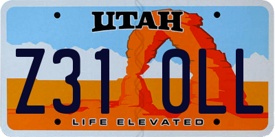 UT license plate Z310LL