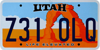 UT license plate Z310LQ