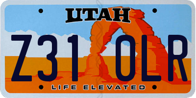 UT license plate Z310LR