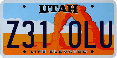 UT license plate Z310LU
