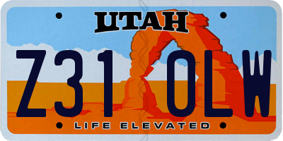 UT license plate Z310LW