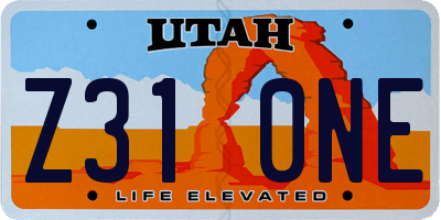 UT license plate Z310NE