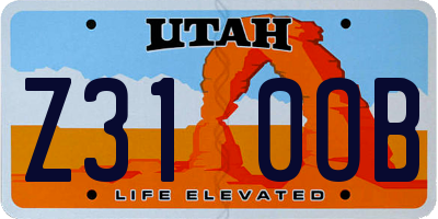 UT license plate Z310OB
