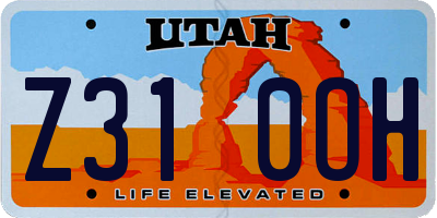 UT license plate Z310OH