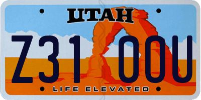 UT license plate Z310OU