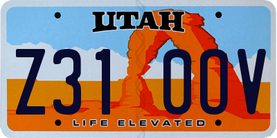 UT license plate Z310OV