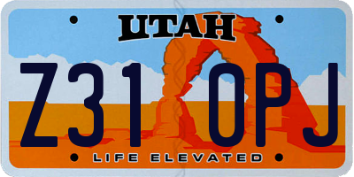 UT license plate Z310PJ