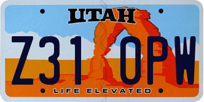 UT license plate Z310PW