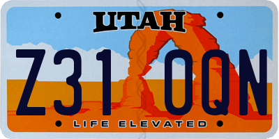 UT license plate Z310QN