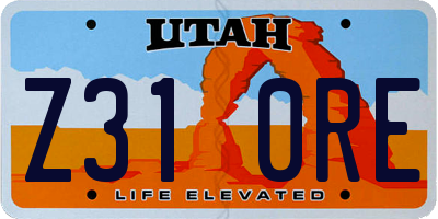 UT license plate Z310RE